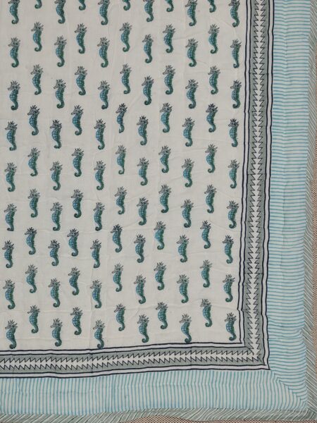 Sea Horse Handblock Quilt