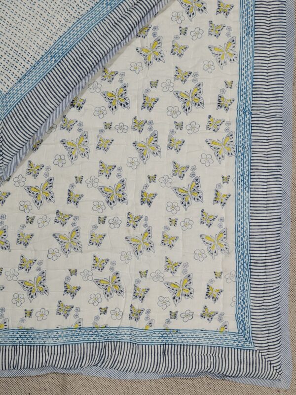 Yellow Butterfly Handblock Quilt