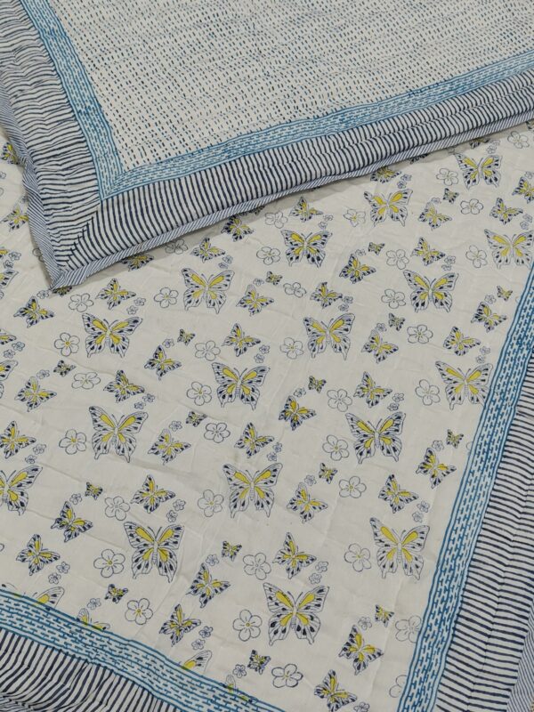 Yellow Butterfly Handblock Quilt